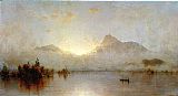 Famous Sunrise Paintings - A Sunrise on Lake George
